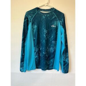 Mens Blue Habit Fishing Shirt   Sz S   EUC